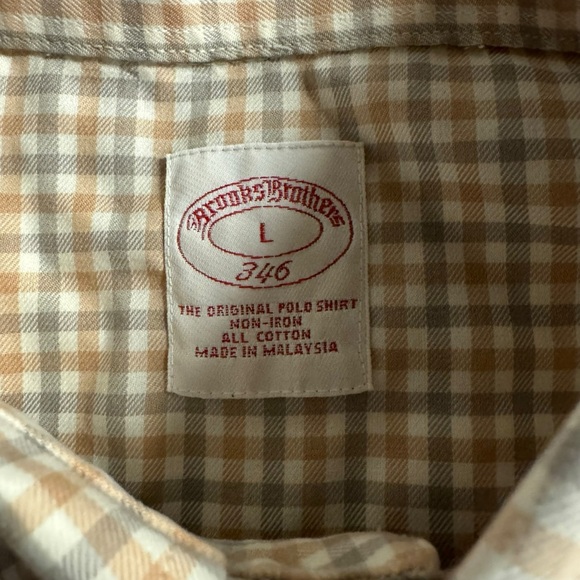 Brooks Brothers men’s long sleeve tan/gray‎ shirt size large - Picture 4 of 7